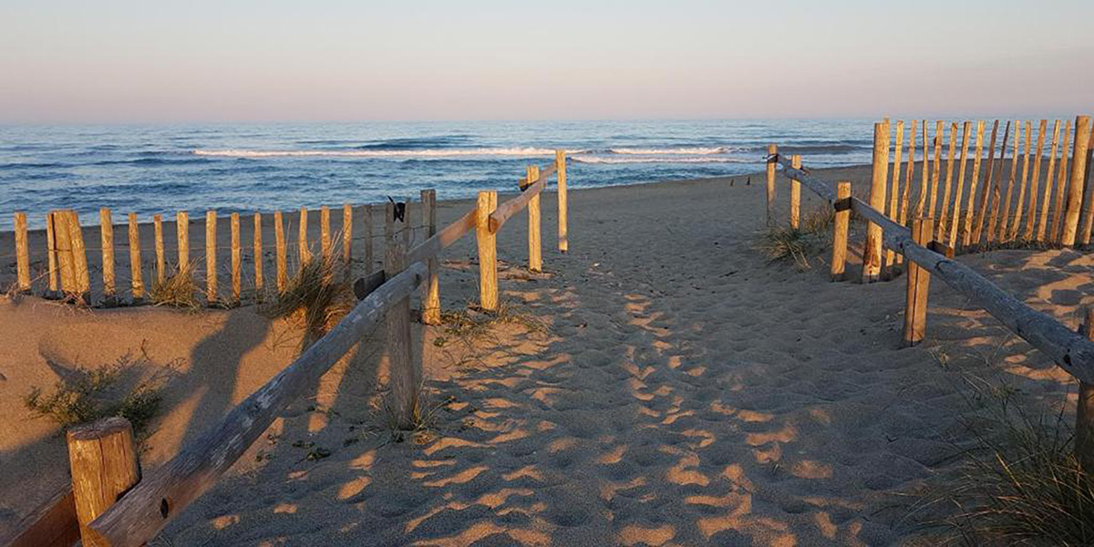 Grande plage naturelle de Torreilles avec ses dunes, son sable fin et la Méditerranée, dans un environnement préservé des Pyrénées-Orientales