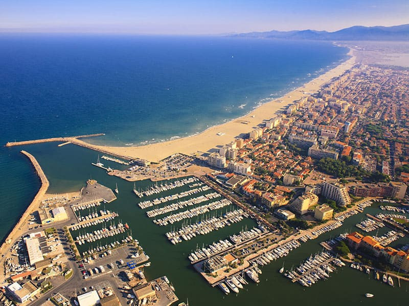 Canet-Plage-Vue-aérienne-66140 Vue aérienne de la plage de Canet en Roussillon